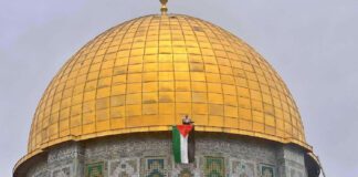 وماذا لو انتصرت فلسطين؟ علم فلسطين فوق قبة الصخرة