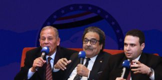 " ثلاثي الحيز المتاح" في قائمة انتخابية واحدة مع "مستقبل وطن" أحزاب المصري الديمقراطي والعدل والاصلاح والتنمية ستدخل في تحالف انتخابي مع حزب مستقبل وطن، وفق مصادر سياسية مطلعة - تصميم يجمع رؤساء الأحزاب الثلاثة - سلمى الطوبجي - فكر تاني