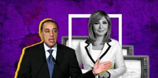 حتى لميس قعدت في البيت الشركة المتحدة للخدمات الاعلامية أعلنت انهاء التعاقد مع الاعلامية لميس الحديدي وسط جدل سياسي واعلامي - تصميم سلمى الطوبجي - فكر تاني